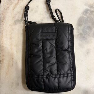 Hunter Black Quilted Crossbody Pouch with Clip